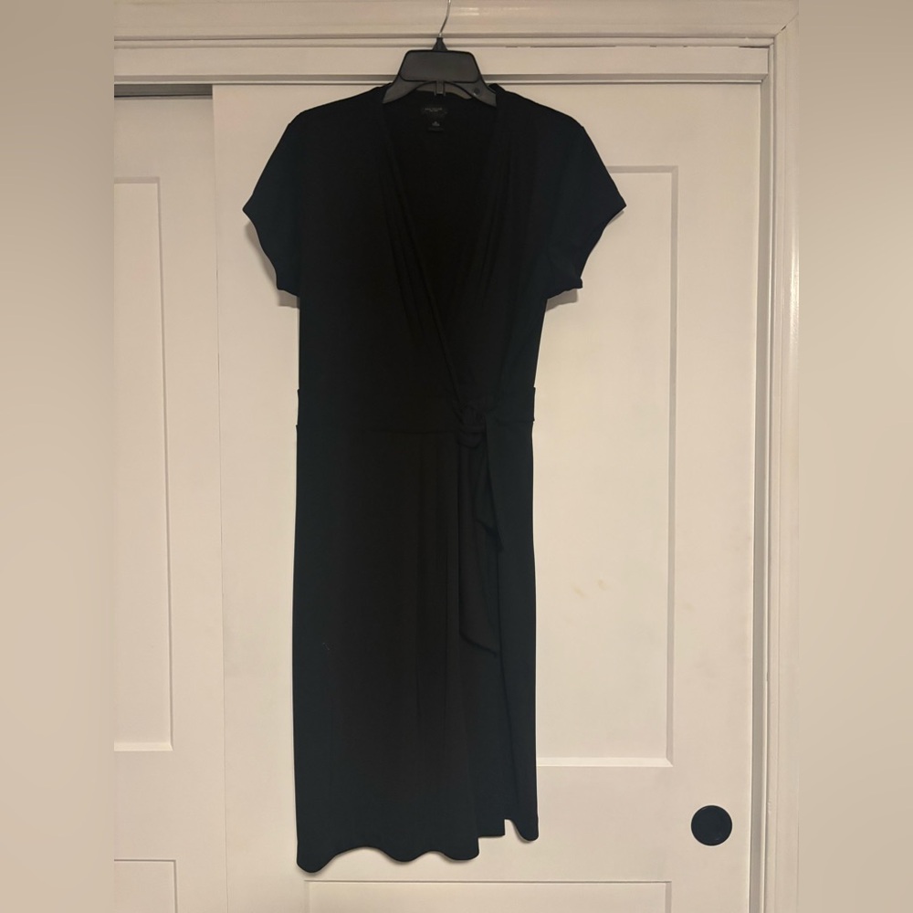 Ann Taylor Factory Black Midi Wrap Dress